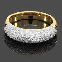 Thumbnail for 14K Yellow Solid Gold Womens Diamond Wedding Ring Band 1.03 Ctw