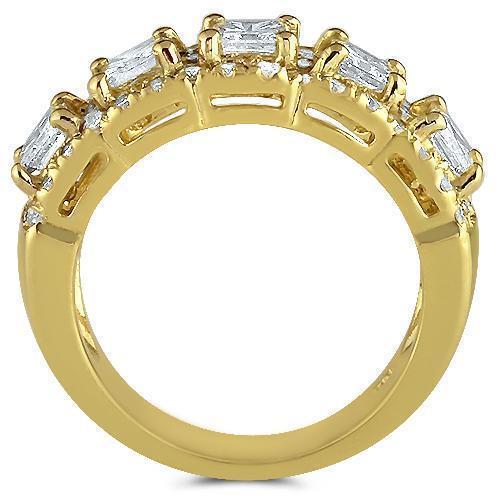 14K Yellow Solid Gold Womens Diamond Wedding Ring Band 2.70 Ctw