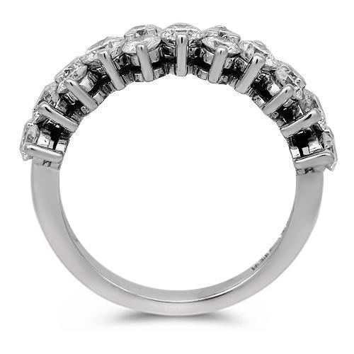 18K Solid White Gold Womens Diamond Wedding Ring Band 1.00 Ctw