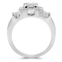Thumbnail for 18K White Solid Gold Diamond Engagement Ring 1.30 Ctw