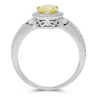 Thumbnail for 18K White Solid Gold Diamond Engagement Ring 1.60 Ctw