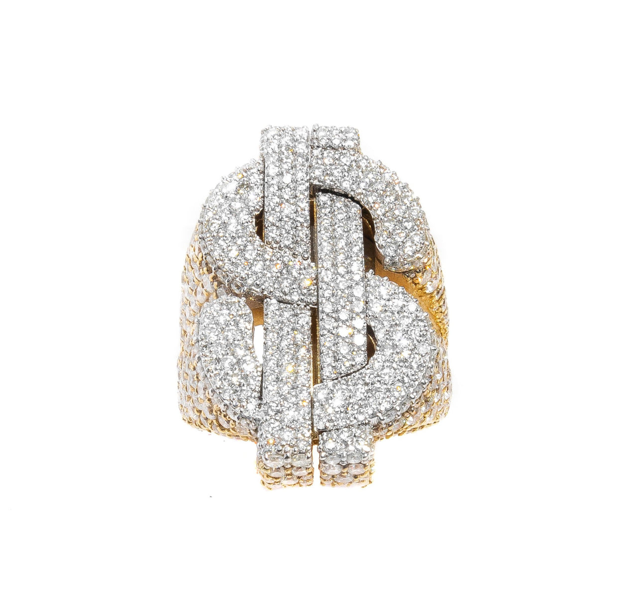 Y/W Diamond Dollar Sign Ring 11.01 ctw