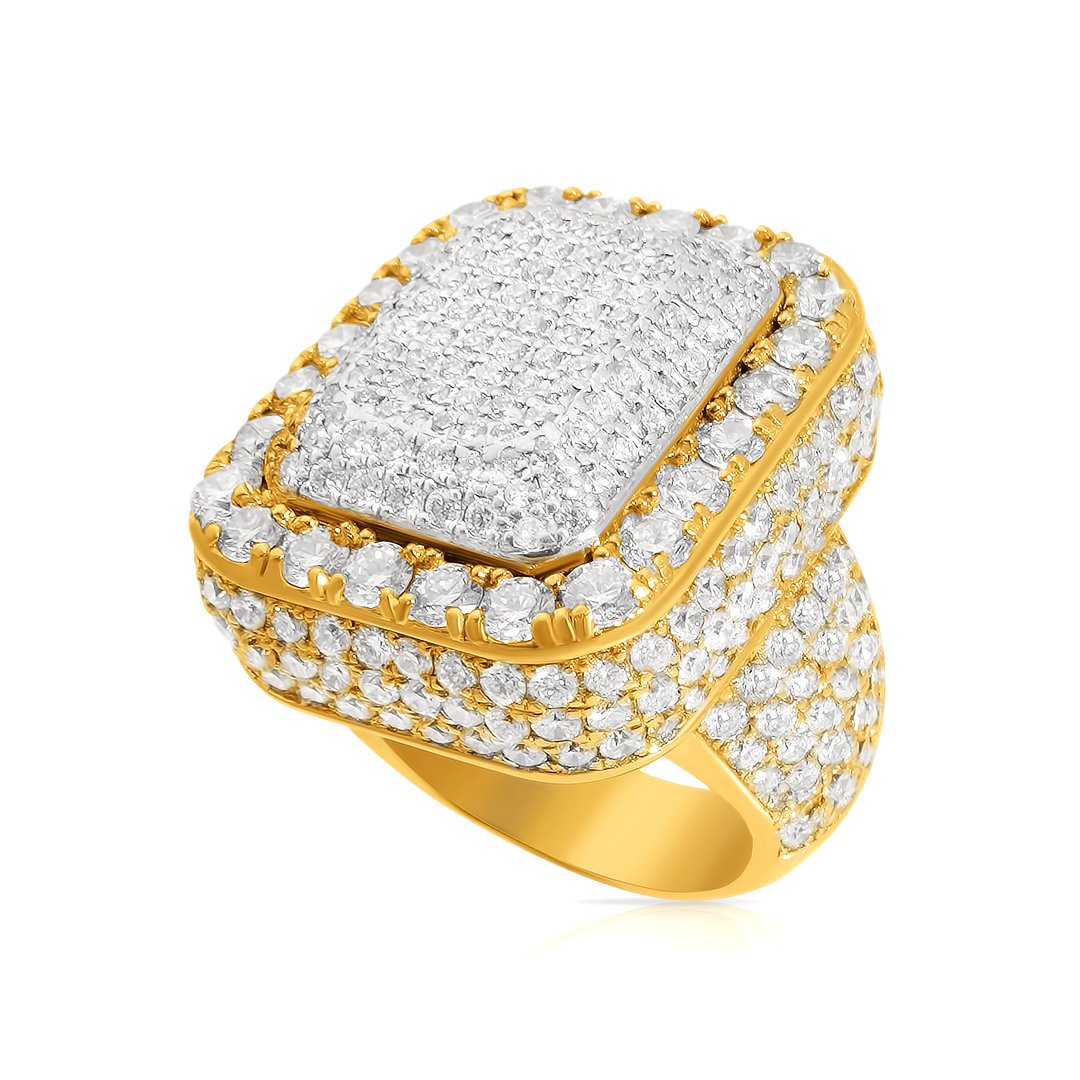Diamond Pinky Ring in 14k Two Tone Gold 9.50 Ctw