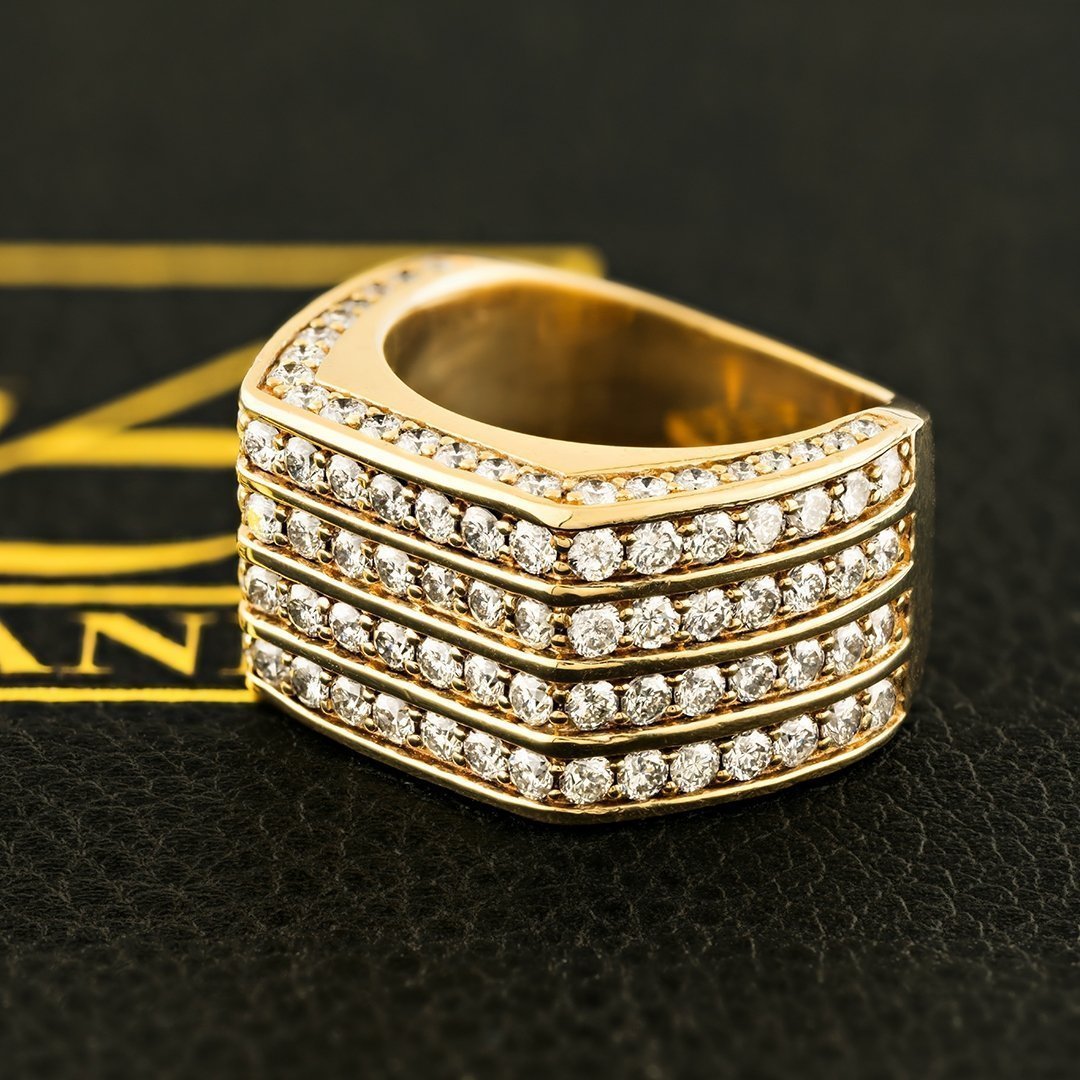 Diamond Pinky Ring in 14k Yellow Gold 3.99 Ctw