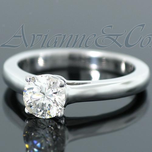 Platinum Diamond Solitaire Engagement Ring 0.79 Ctw