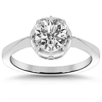 Thumbnail for Platinum Diamond Solitaire Engagement Ring 0.92 Ctw