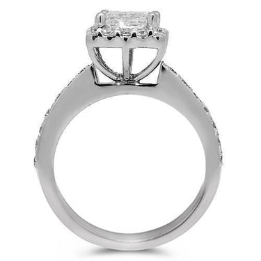 Princess Diamond Bridal Ring Set Clarity Enhanced in 14k White Gold 1.68 Ctw