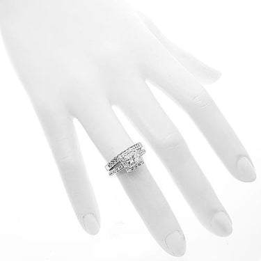 Princess Diamond Bridal Ring Set Clarity Enhanced in 14k White Gold 1.68 Ctw