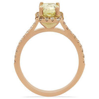 Thumbnail for Radiant Yellow Diamond Engagement Ring in 14k Rose Gold 2.26 Ctw