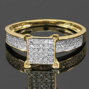 10K Yellow Solid Gold Diamond Wedding Ring Band Set 0.50 Ctw (Copy)