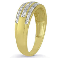 Thumbnail for Yellow 10K Yellow Solid Gold Diamond Wedding Ring Band Set 0.82 Ctw