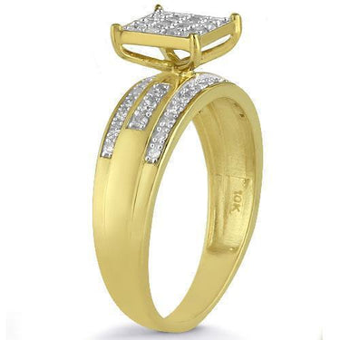 Yellow 10K Yellow Solid Gold Diamond Wedding Ring Band Set 0.82 Ctw (Copy)