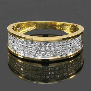 10K Yellow Solid Gold Diamond Wedding Ring Band Set 0.96 Ctw (Copy)