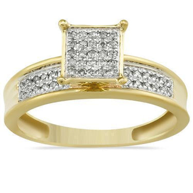 Yellow Diamond Wedding Band Set 10K Yellow Gold 0.47 Ctw