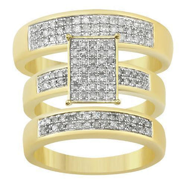 Yellow Diamond Wedding Band Set in 10K Yellow Gold 0.76 Ctw