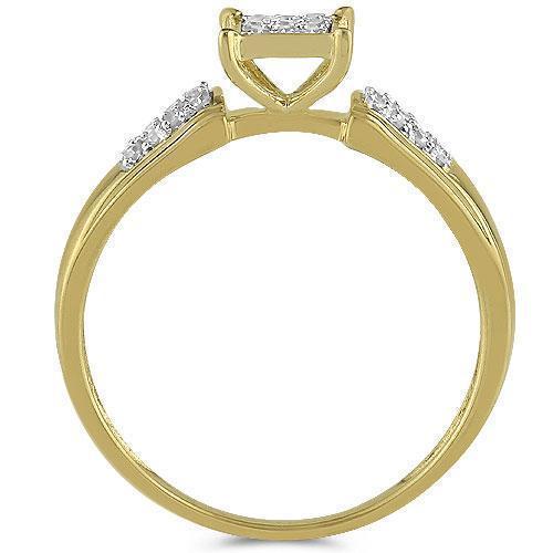 Yellow Pave Diamond Wedding Ring Band Set 0.51 Ctw in 10K Yellow Gold
