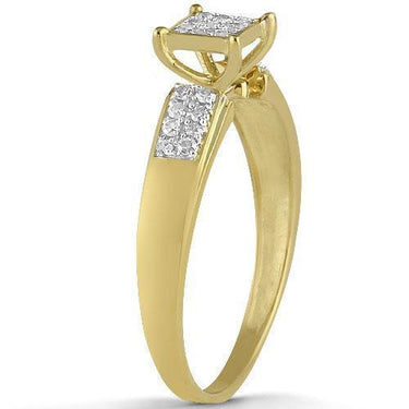 Yellow 10K Yellow Gold Pave Diamond Wedding Ring Band Set 0.51 Ctw (Copy)
