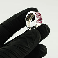 Thumbnail for Sterling Silver Mens Ruby Wedding Ring Band 2.68 Ctw