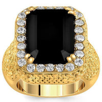 Thumbnail for Sterling Silver Yellow Gold Plated Semi-Precious Crystal Black Onyx Ring