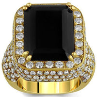Thumbnail for Sterling Silver Yellow Gold Plated Semi-Precious Crystal Mens Onyx Ring