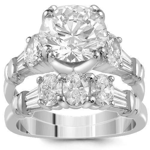 Unique Platinum EGL Certified Diamond Bridal Ring Set 5.00 Ctw