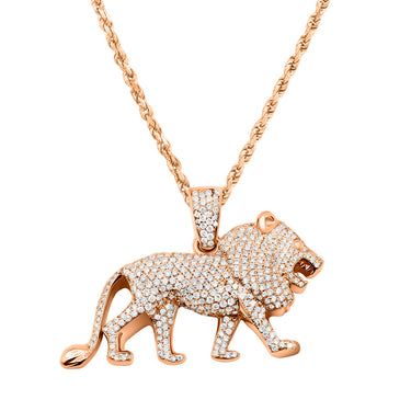 Rose Gold & Diamond Lion Pendant