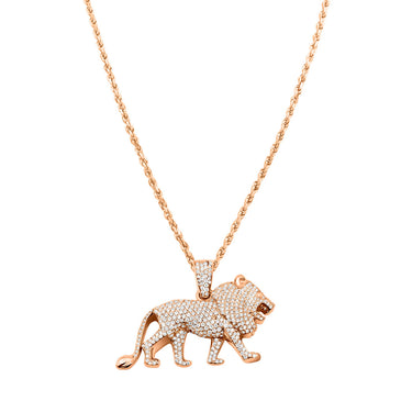 Rose Gold & Diamond Lion Pendant