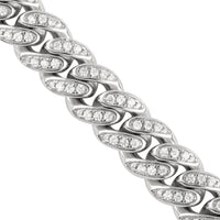 Thumbnail for 925 Sterling Silver Cubic Zirconia Stones Cuban Link Chain 10 mm