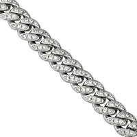Thumbnail for 925 Sterling Silver Mens Cubic Zirconia Stones Cuban Chain 9 mm