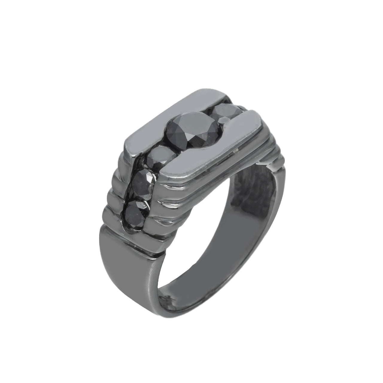 10k Black Center Stone Diamond Ring 1.05ctw