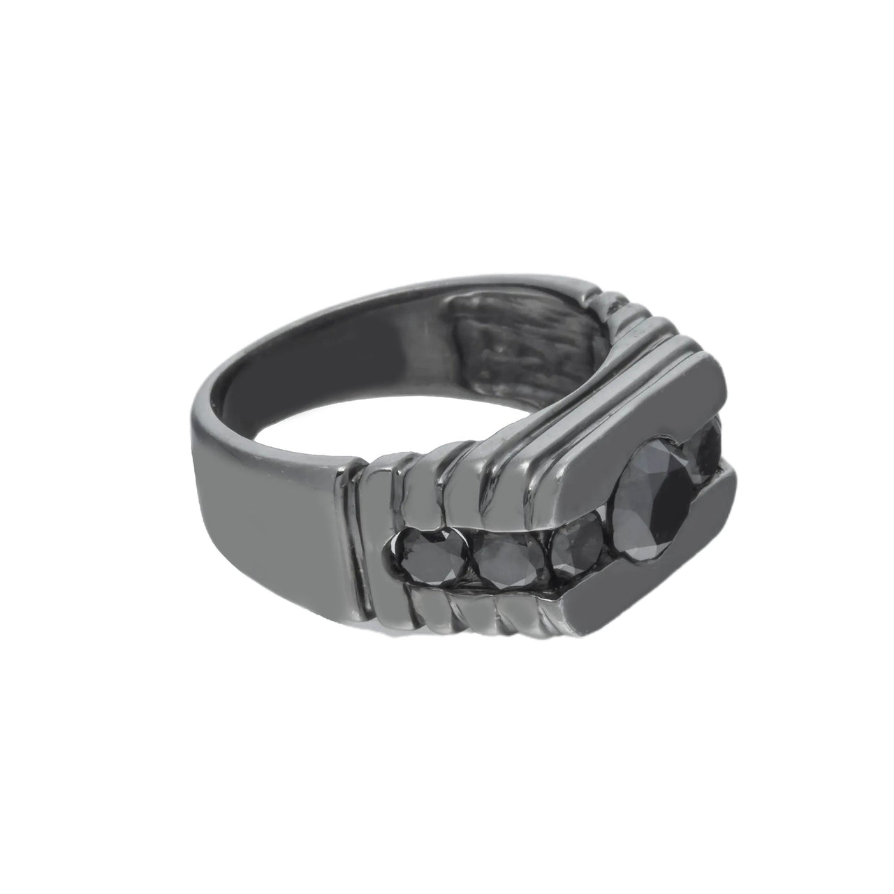 10k Black Center Stone Diamond Ring 1.05ctw