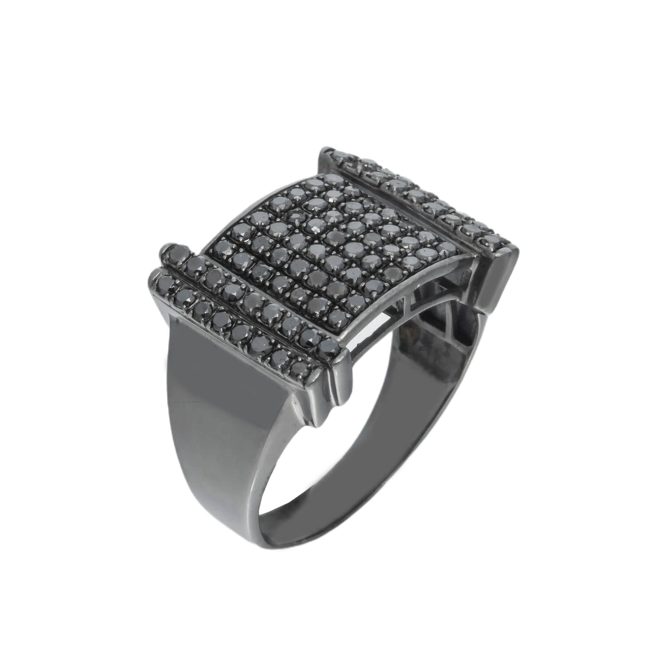 10k Black Row Set Diamond Ring 1.59ctw