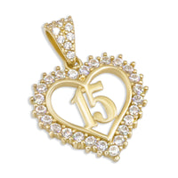 Thumbnail for 10k Number 15 Heart Pendant