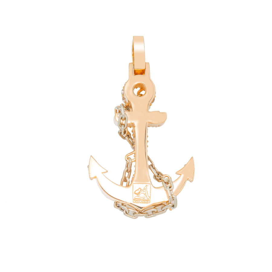 14k Diamond Anchor Pendant 2.11ctw