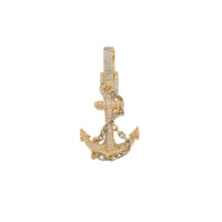 Thumbnail for 14k Diamond Anchor Pendant Mini 0.77ctw