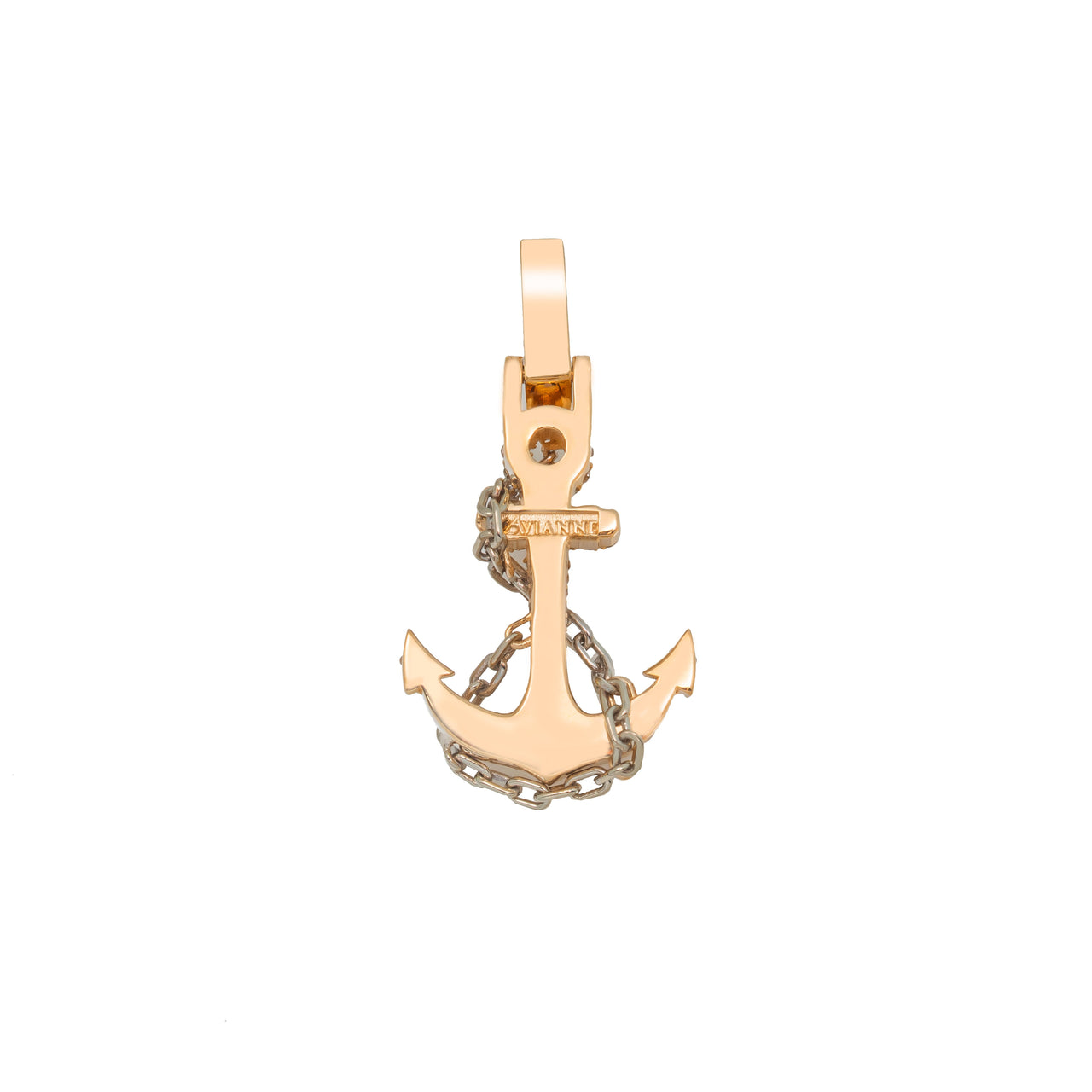 14k Diamond Anchor Pendant Mini 0.77ctw