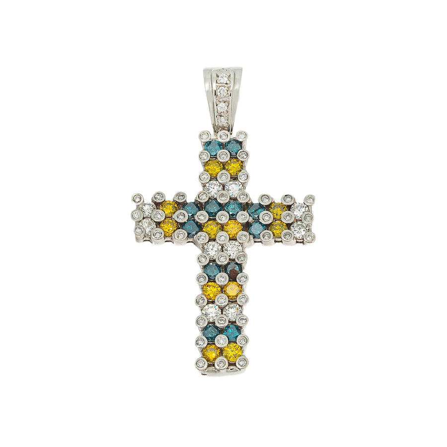 14k Diamond Bezel Cross 8.73ctw