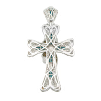 Thumbnail for 14k Diamond Cross Blue/Yellow 3.69ctw