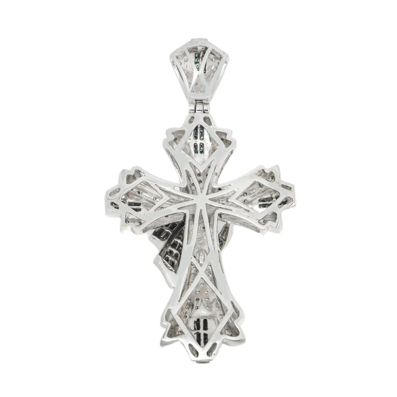 14k Diamond Cross Blue/Yellow/White Princess Chanel Set 2.25ctw