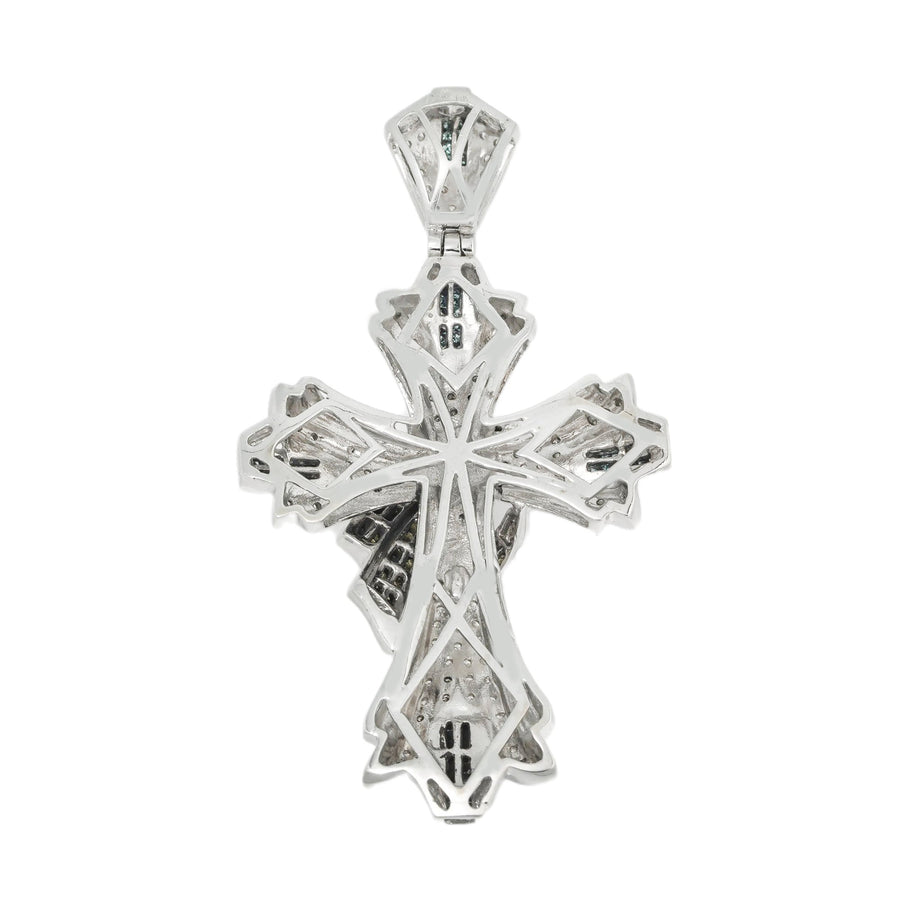 14k Diamond Cross Blue/Yellow/White Princess Chanel Set 2.25ctw