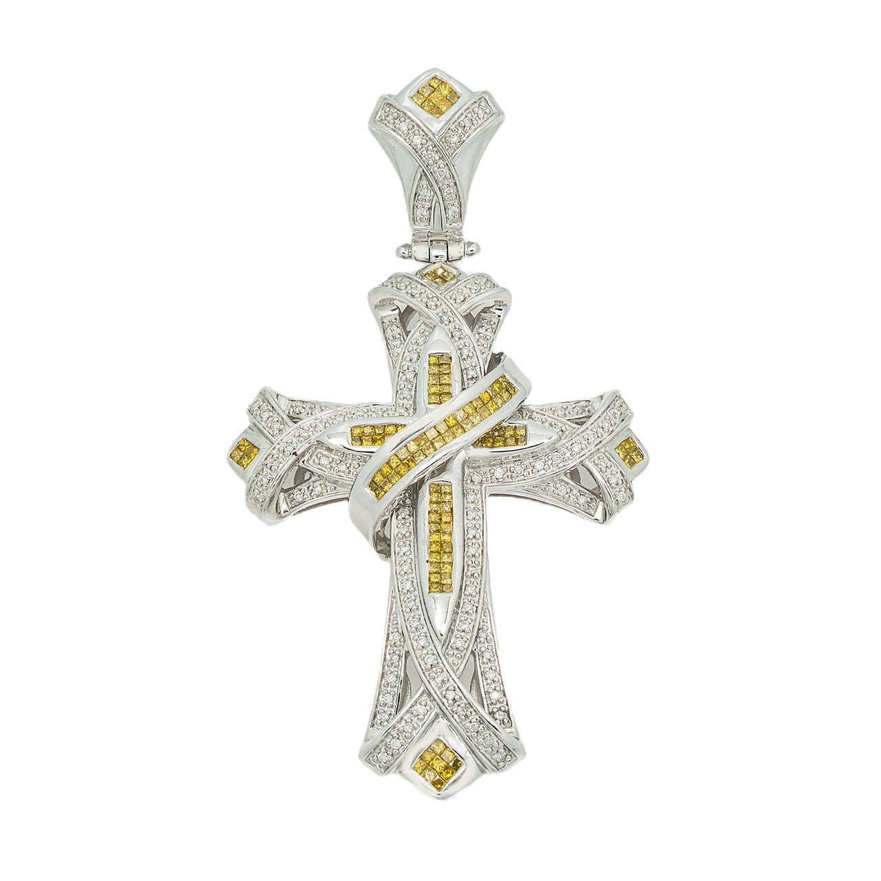 14k Diamond Cross Yellow 2.89ctw