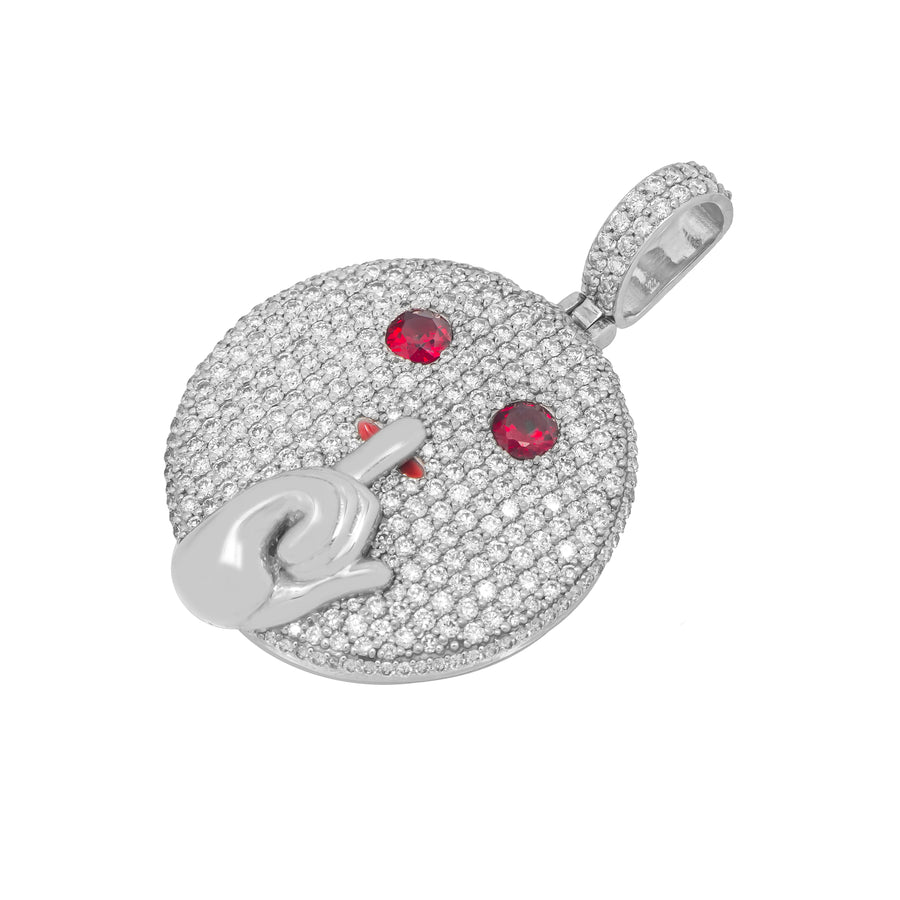 14k Diamond Hush Emoji Pendant 3.5ctw