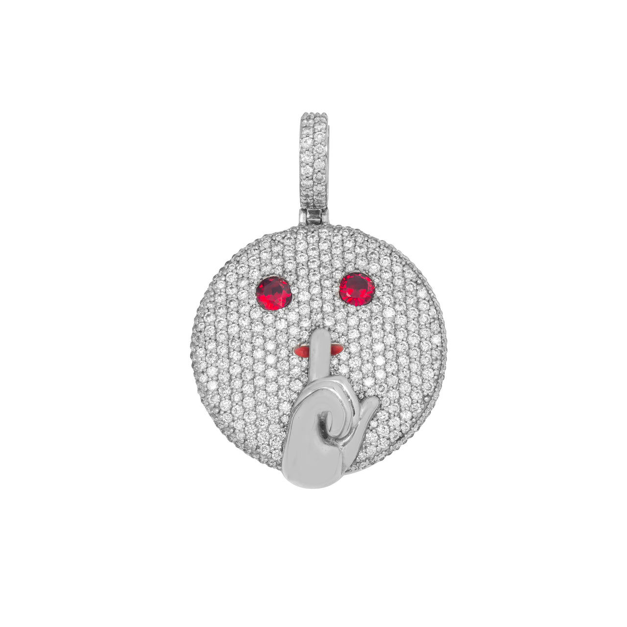 14k Diamond Hush Emoji Pendant 3.5ctw