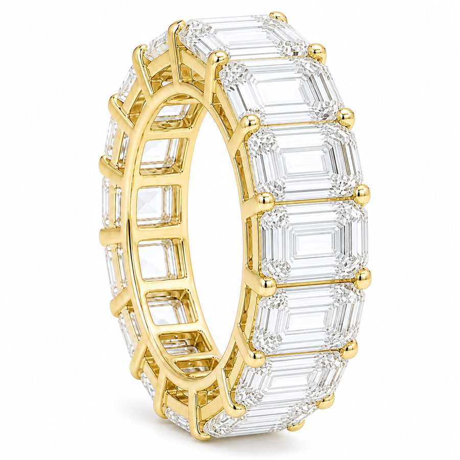 14K Gold Emerald Cut Lab Diamond Eternity Band