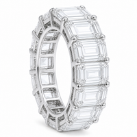 Thumbnail for 14K Gold Emerald Cut Lab Diamond Eternity Band