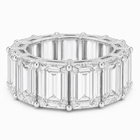 Thumbnail for 14K Gold Emerald Cut Lab Diamond Eternity Band