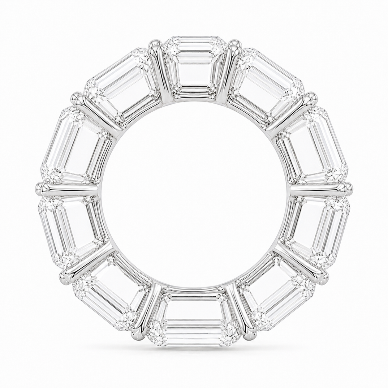 14K Gold Emerald Cut Lab Diamond Eternity Band
