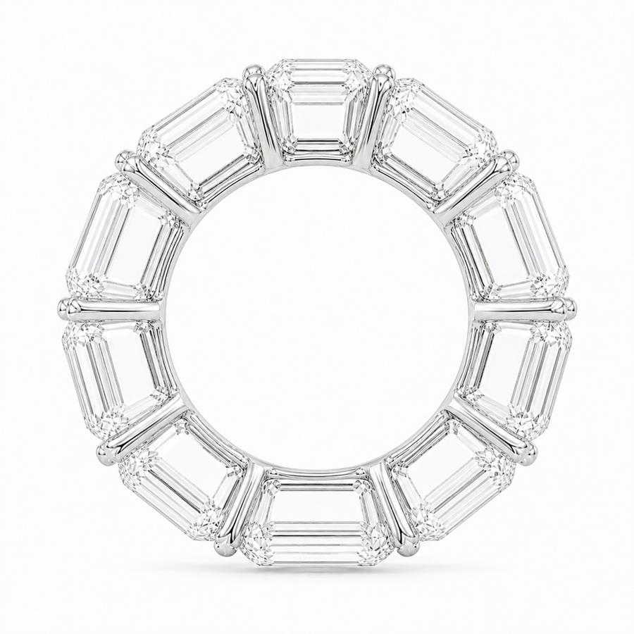 14K Gold Emerald Cut Lab Diamond Eternity Band