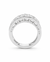 Thumbnail for 14K Gold Emerald Cut Lab Diamond Graduated Eternity Band