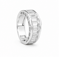 Thumbnail for 14K Gold Emerald Cut Lab Diamond Graduated Eternity Band